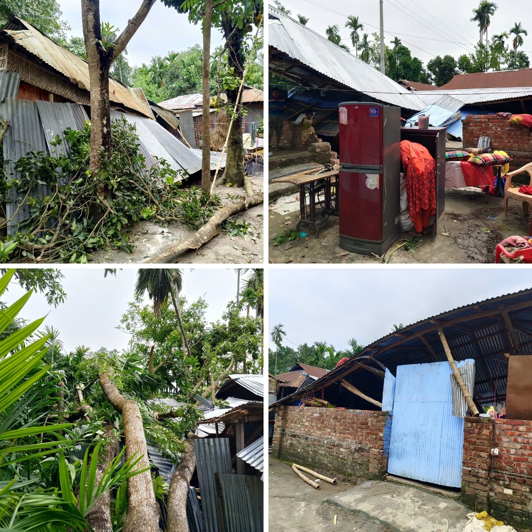 কালবৈশাখী ঝরে লন্ডভন্ড ঘরবাড়ি