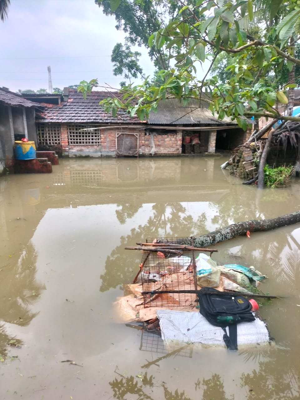 সাতক্ষীরায় টানা বৃষ্টিপাতে জনজীবন বিপর্যয়, প্লাবিত মৎস্যঘের সহ বসতবাড়ি