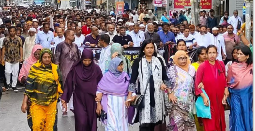 ময়মনসিংহে জুলাই গণহত্যার মৌন মিছিলে জনতার ঢল