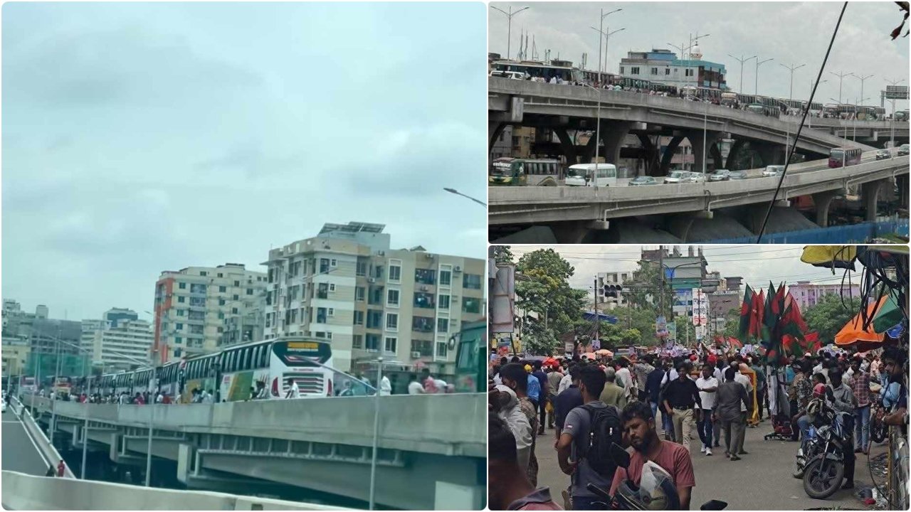 রাজধানীজুড়ে তীব্র যানজট, দুই রাজনৈতিক সমাবেশকে কারণ বলছে ট্রাফিক পুলিশ