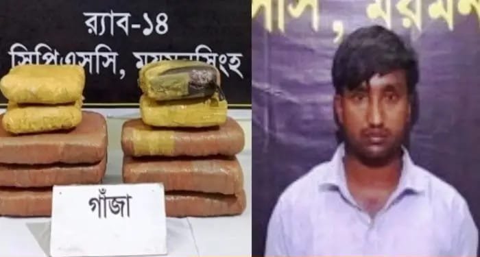নেত্রকোণায় বিপুল পরিমাণ গাঁজাসহ যুবক আটক, দুইজন পলাতক