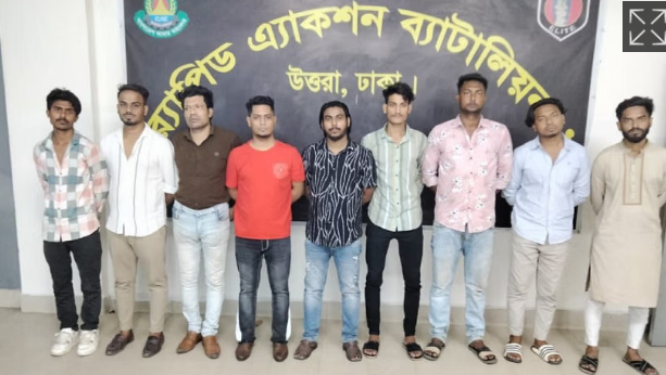 উত্তরায় হোটেল দখলচেষ্টা, র্যাবের অভিযানে আটক ৯