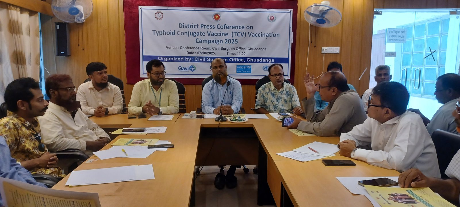 চুয়াডাঙ্গা সিভিল সার্জন কার্যালয়ের আয়োজনে টাইফয়েড টিকাদান ক্যাম্পেইন উপলক্ষ্যে সাংবাদিক সম্মেলন!